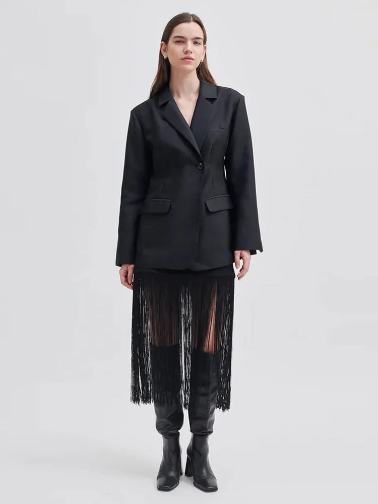 Second Female Fringe Skirt Black