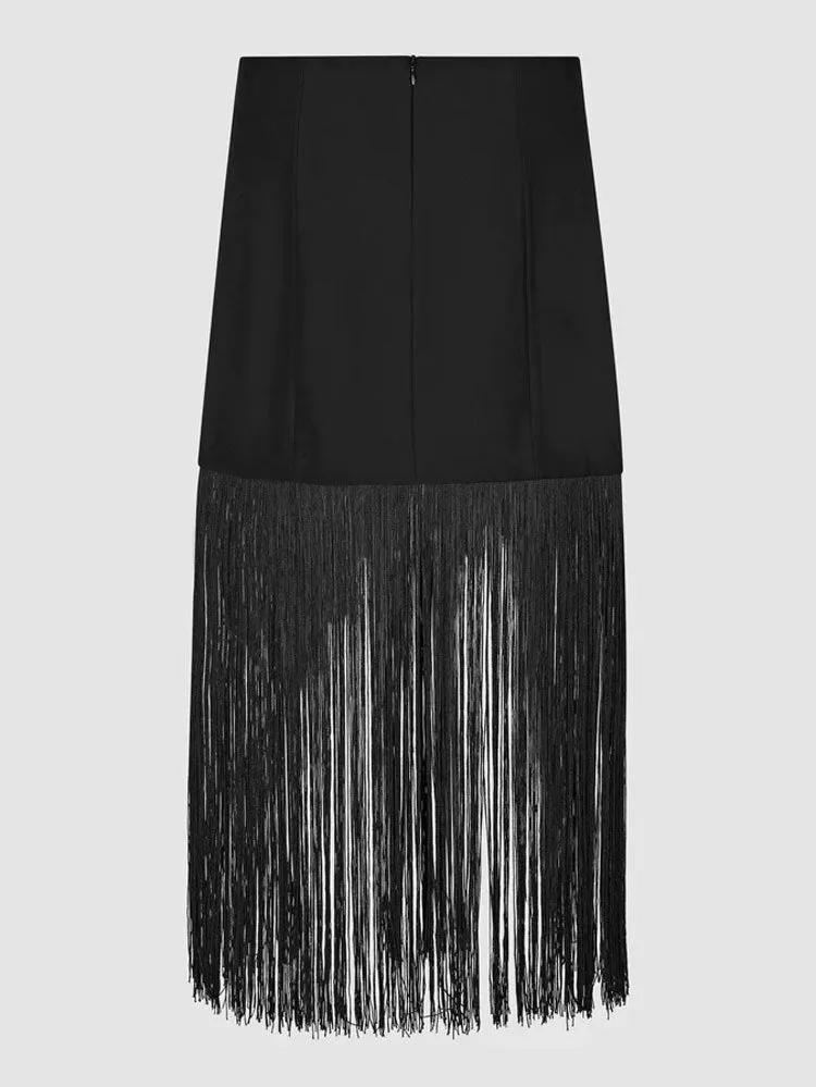 Second Female Fringe Skirt Black