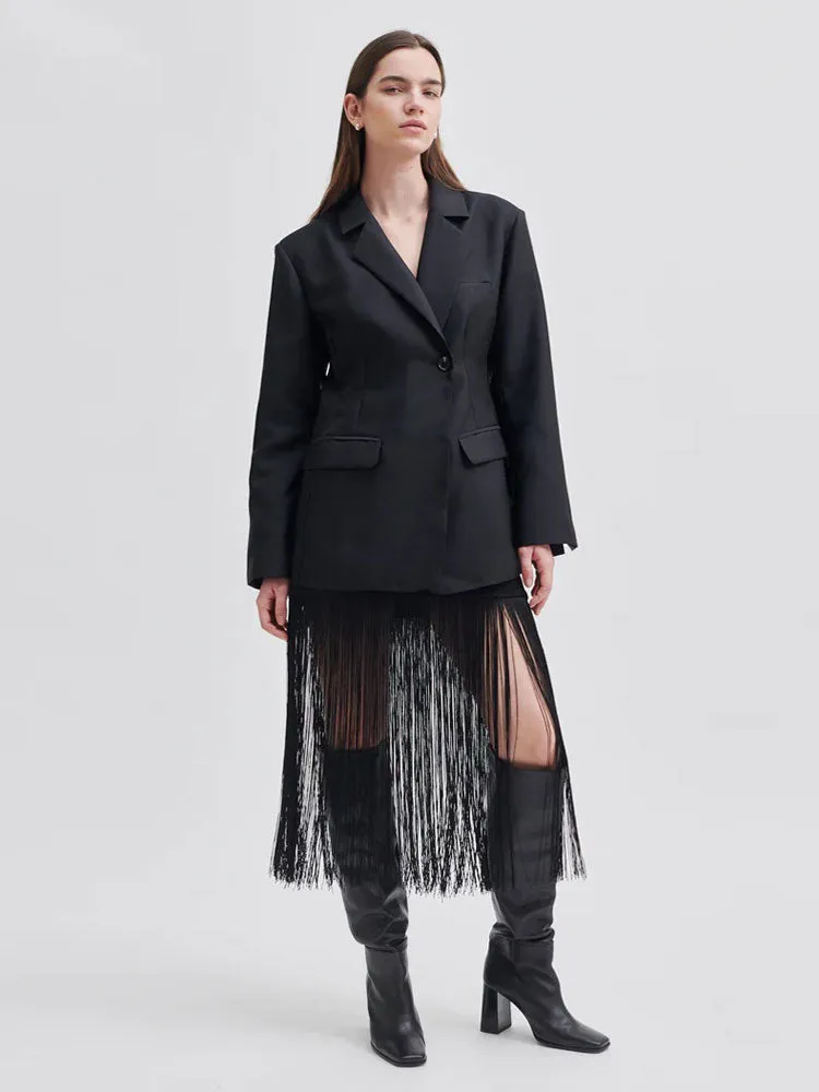 Second Female Fringe Skirt Black