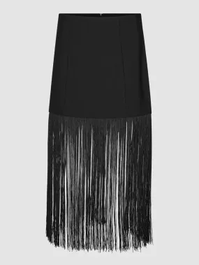 Second Female Fringe Skirt Black