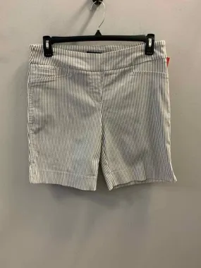 Size L HILARY RADLEY BOTTOMS WHT/GRAY Pinstripe BERMUDA Shorts