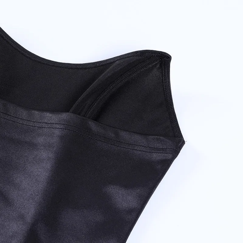 Solid Sleeveless Asymmetric Slim Skinny Corset Cropped Top 2021 Summer Casual Elegant Bustier Silk Women Tube Tops