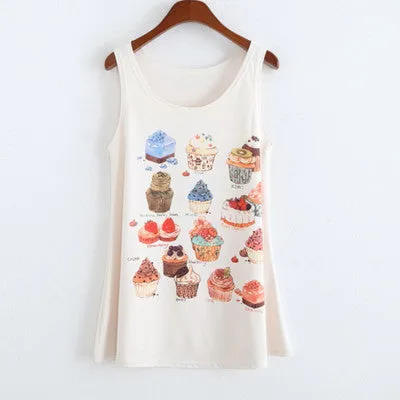 Summer fashion style New totoro print Sleeveless Tshirt women Loose plus-size women's t shirt One size tees camisetas tops