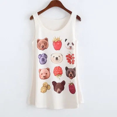 Summer fashion style New totoro print Sleeveless Tshirt women Loose plus-size women's t shirt One size tees camisetas tops