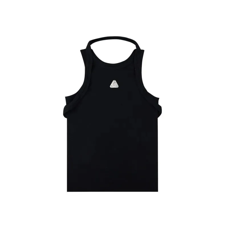 Summer Male Tank Tops Metal Design Double Straps Tops Sleeveless O-neck Solid Color Men's Vest Niche Style 9C6749