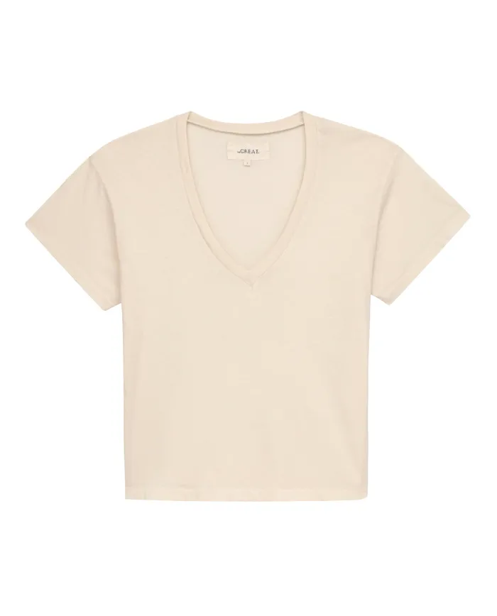 The V-Neck Tee. -- Washed White