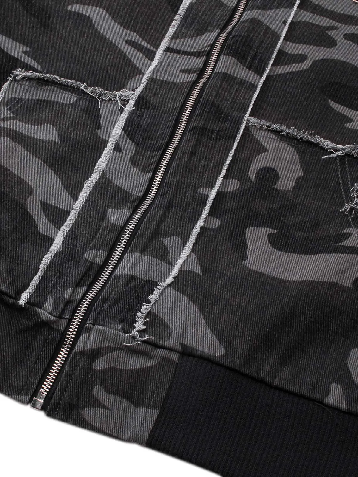 Thesupermade Camouflage Hooded Jacket