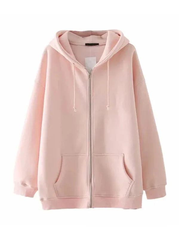 Wenkouban-Winter outfits Christmas Thick Oversized Hooded Zip-Up Jacket