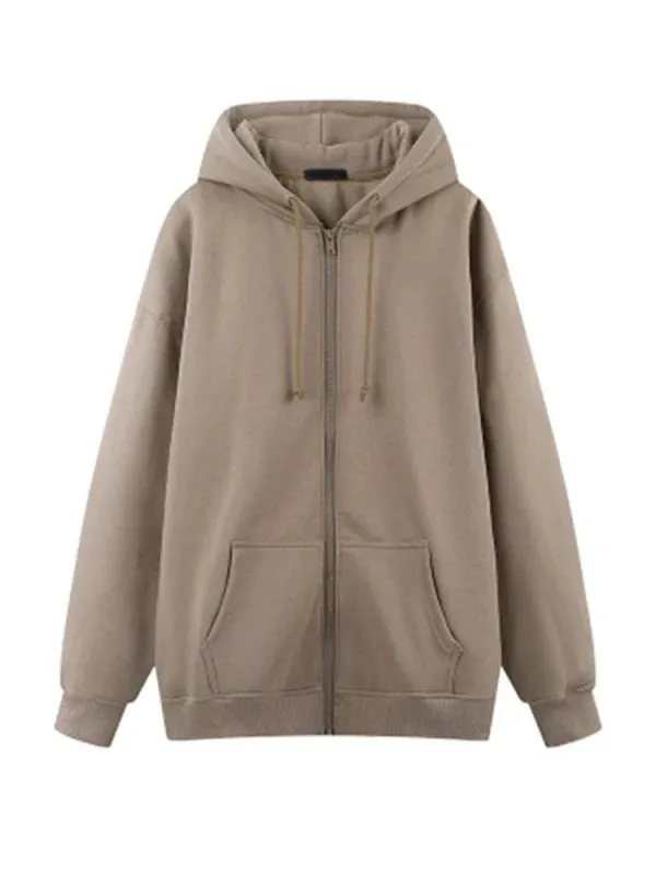 Wenkouban-Winter outfits Christmas Thick Oversized Hooded Zip-Up Jacket