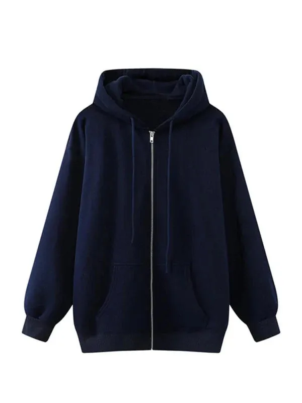 Wenkouban-Winter outfits Christmas Thick Oversized Hooded Zip-Up Jacket