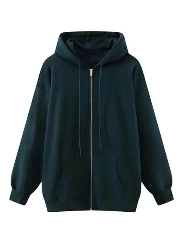 Wenkouban-Winter outfits Christmas Thick Oversized Hooded Zip-Up Jacket