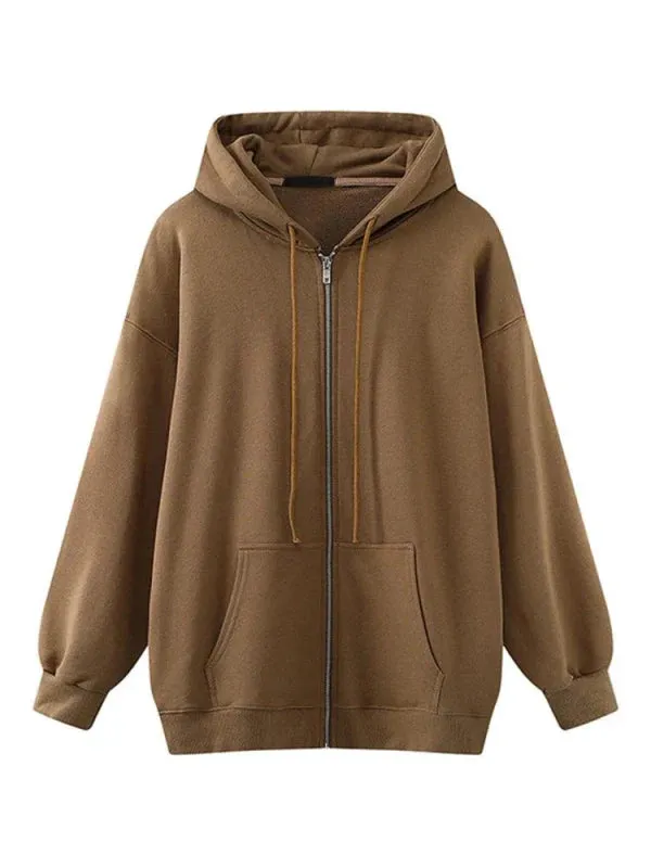 Wenkouban-Winter outfits Christmas Thick Oversized Hooded Zip-Up Jacket