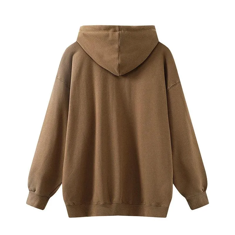 Wenkouban-Winter outfits Christmas Thick Oversized Hooded Zip-Up Jacket