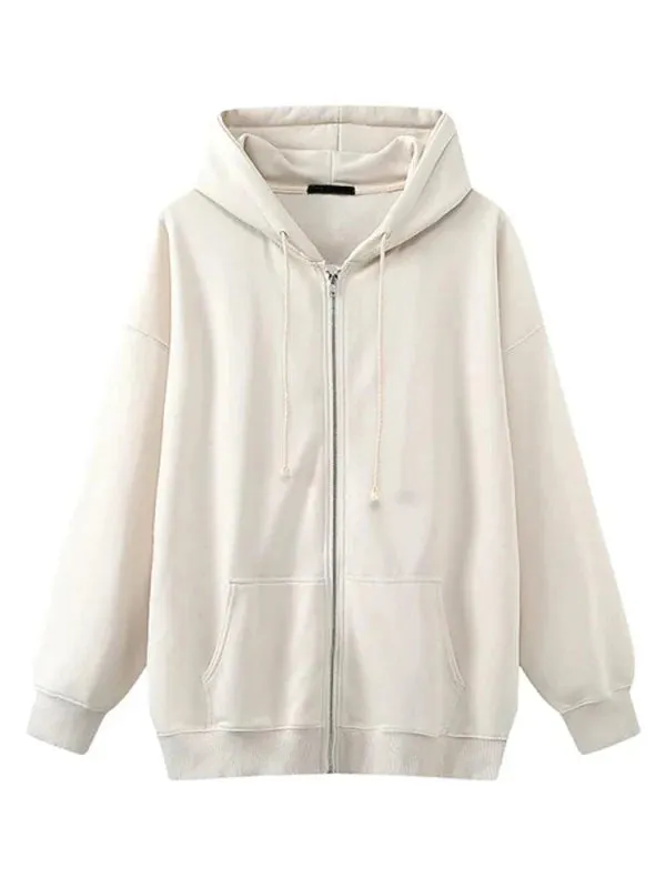 Wenkouban-Winter outfits Christmas Thick Oversized Hooded Zip-Up Jacket