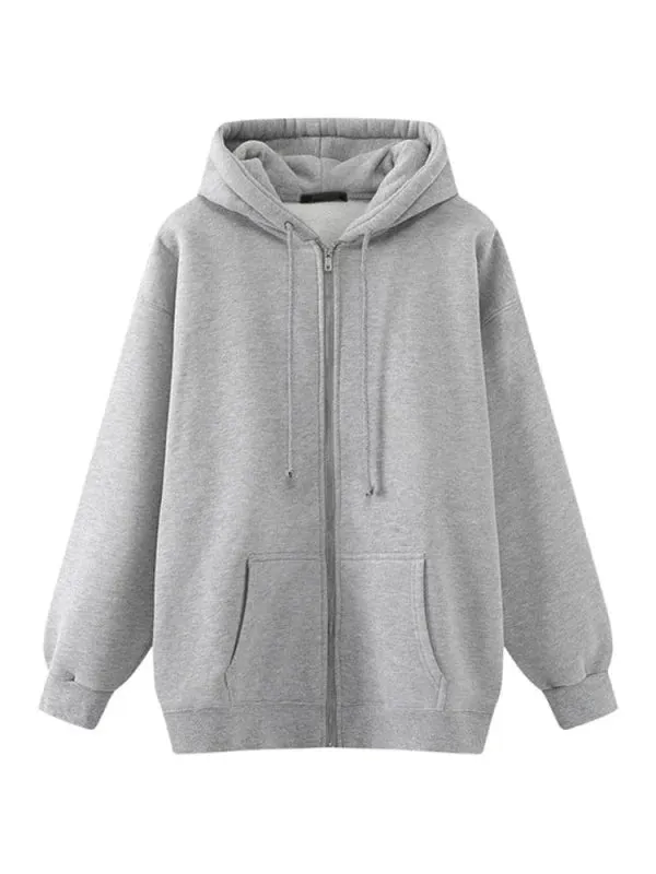 Wenkouban-Winter outfits Christmas Thick Oversized Hooded Zip-Up Jacket