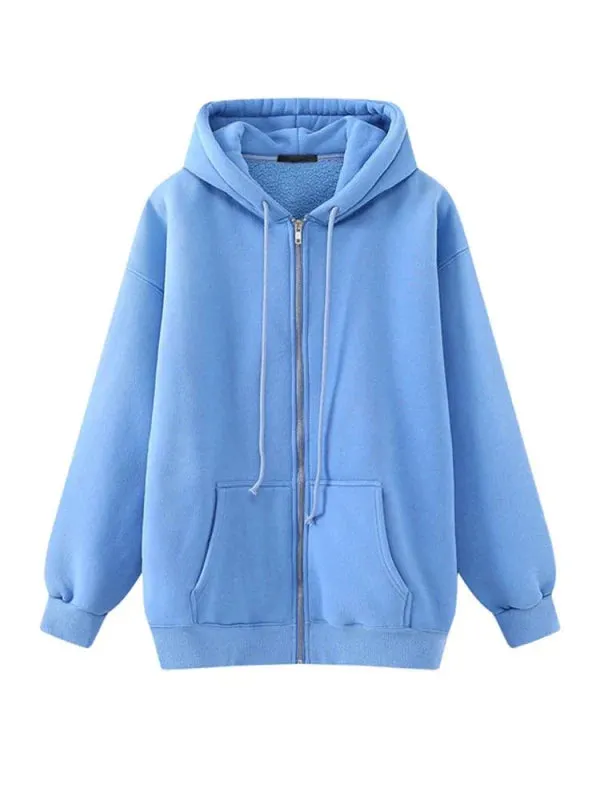 Wenkouban-Winter outfits Christmas Thick Oversized Hooded Zip-Up Jacket