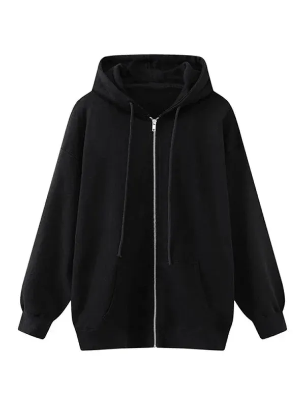 Wenkouban-Winter outfits Christmas Thick Oversized Hooded Zip-Up Jacket