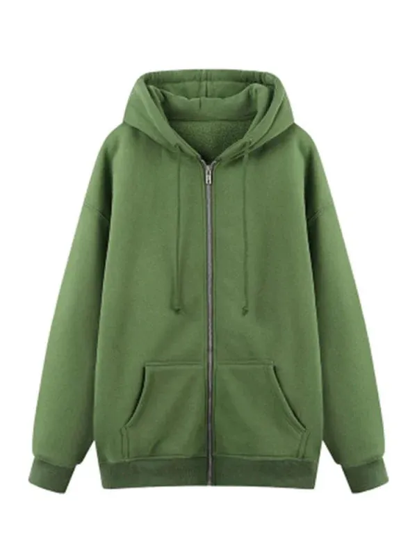 Wenkouban-Winter outfits Christmas Thick Oversized Hooded Zip-Up Jacket