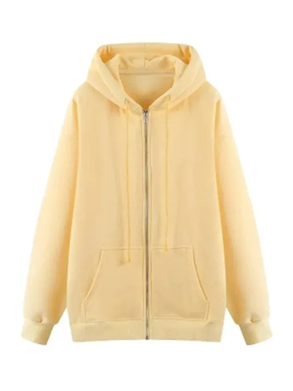 Wenkouban-Winter outfits Christmas Thick Oversized Hooded Zip-Up Jacket