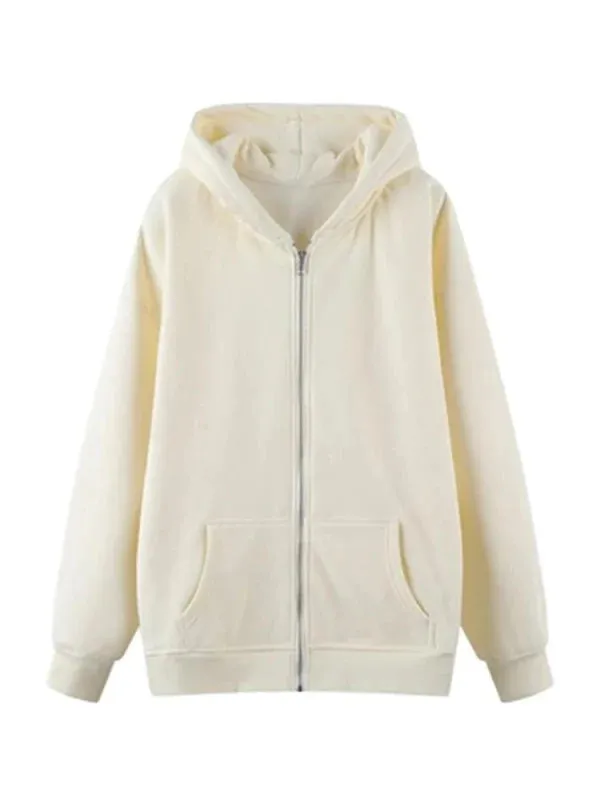 Wenkouban-Winter outfits Christmas Thick Oversized Hooded Zip-Up Jacket