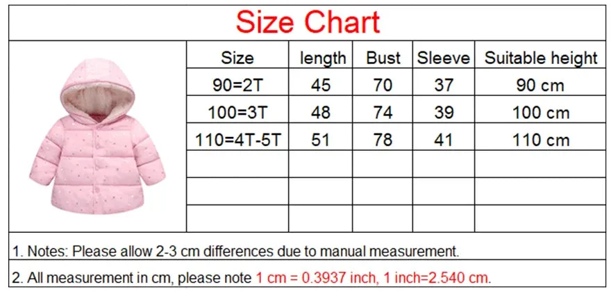 Winter Baby Girls Coats Kids Hooded Jackets Warm Plush Thick Coats Girls Jackets 2 3 4 5 Yrs Children Thick Outerwear