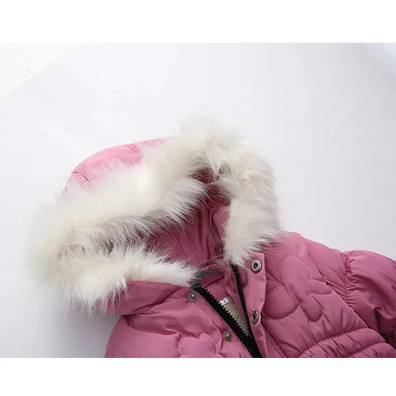 Winter Baby Girls Coats Kids Hooded Jackets Warm Plush Thick Coats Girls Jackets 2 3 4 5 Yrs Children Thick Outerwear