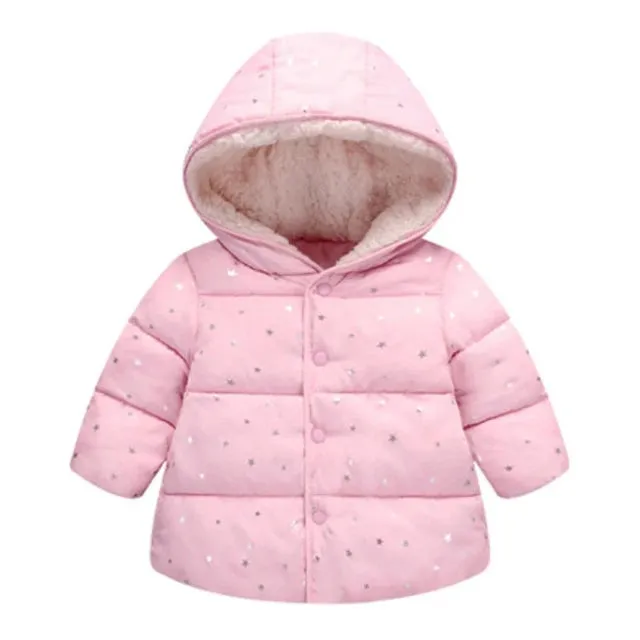 Winter Baby Girls Coats Kids Hooded Jackets Warm Plush Thick Coats Girls Jackets 2 3 4 5 Yrs Children Thick Outerwear